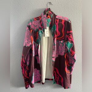 Corduroy hawaiian print flannel/ Men’s long sleeve Large